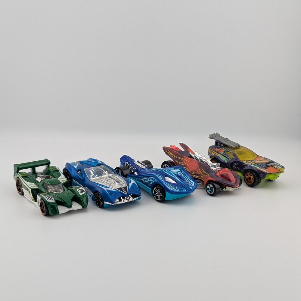 Hot Wheels Fantasy & Flame Cars Bundle – 5x Loose Diecast (2009–2010)